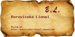 Borovicska Lionel névjegykártya